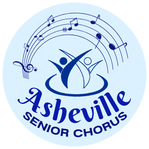 The Asheville Senior Chorus light blue logo