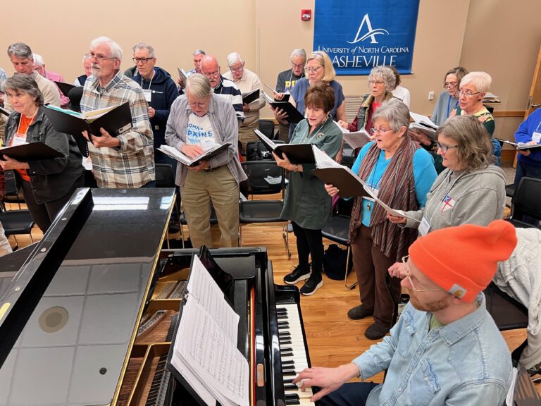 Overcoming Stage Fright. Asheville Senior Chorus rehearsal with Eric.