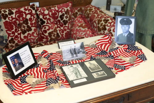 A photo of memorabilia for the Weaverville Memorial Day Observance 2025