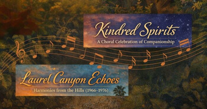 Kindred Spirits and Laurel Canyon Echoes concerts promotional images.